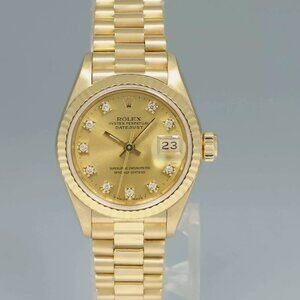 Rolex Ladies Champagne Diamond President Bracelet 26mm Watch